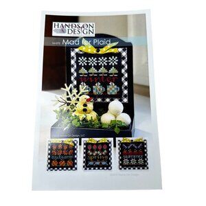 Hands On Design Mad For Plaid Seasons Cross Stitch Pattern Set NEW Decoration